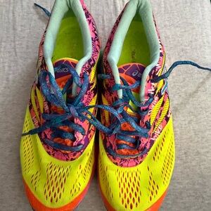 Asics Vibrant Yellow and Pink Athletic Shoes